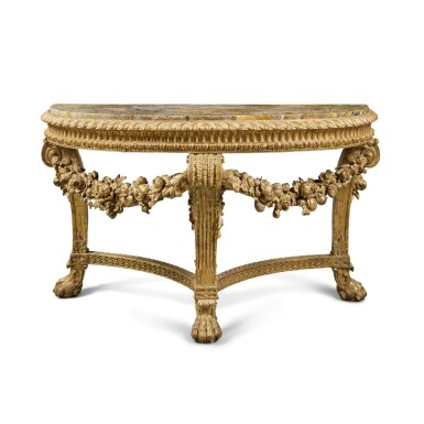 View full screen - View 1 of Lot 92. A George III Giltwood Console Table, Circa 1765.