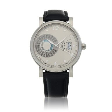 View full screen - View 1 of Lot 53. Hora Mundi II Limited edition stainless steel time-zone wristwatch with date Circa 2005.