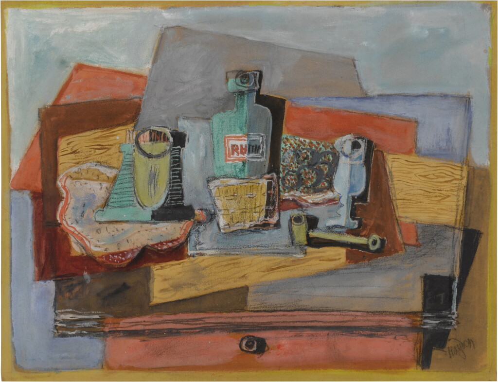 View full screen - View 1 of Lot 47. Nature morte à la bouteille de rhum.