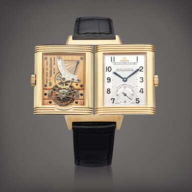 View full screen - View 1 of Lot 322. Reference 270.2.68 Reverso Tourbillon | A limited edition pink gold reversible tourbillon wristwatch, Circa 1993.