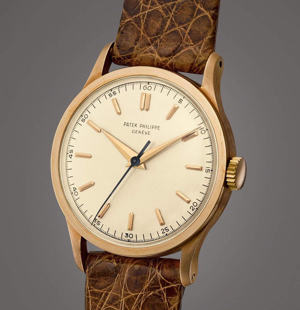View full screen - View 1 of Lot 2006. Reference 570 | An extremely well preserved pink gold wristwatch, Made in 1954 | 百達翡麗 | 型號570 | 粉紅金腕錶,品相極佳,1954年製.