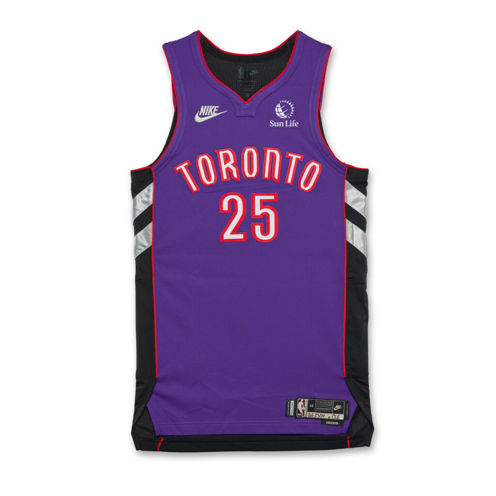 View full screen - View 1 of Lot 168. Chris Boucher Toronto Raptors 2024-2025 Kia NBA Tip-Off Game Worn Classic Edition Jersey .