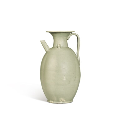 View full screen - View 1 of Lot 16. A ‘Yue’ celadon-glazed ewer, Five Dynasties period.