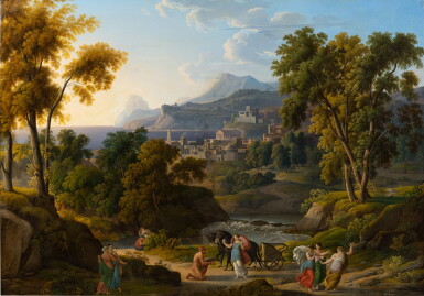 View full screen - View 1 of Lot 50. Landscape with Ulysses meeting Nausicaa | Paysage avec la rencontre d’Ulysse et Nausicaa.