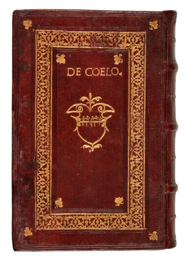 View full screen - View 1 of Lot 27. Aristotle, Libri quatuor de coelo et mundo, Lyon, 1542, contemporary Venetian chestnut morocco.