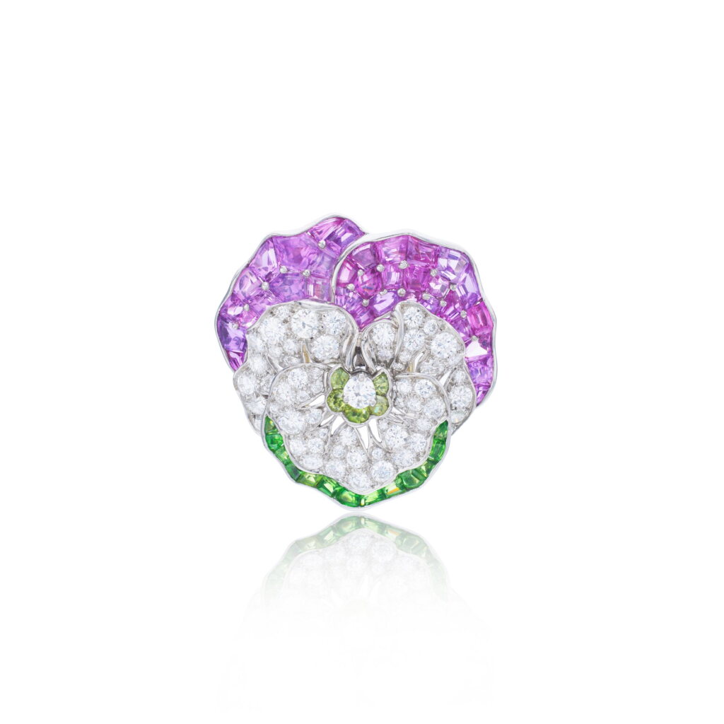View full screen - View 1 of Lot 839. Gem set and diamond brooch.
