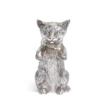 An Elizabeth II silver caster in the form of a cat, Edward Barnard & Sons Ltd., London, 1962
