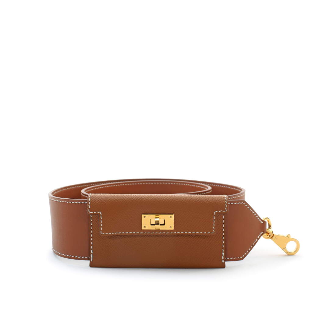 View full screen - View 1 of Lot 725. Gold Epsom and Swift Bandoulière Kelly Pocket Strap Gold Hardware, 2020.