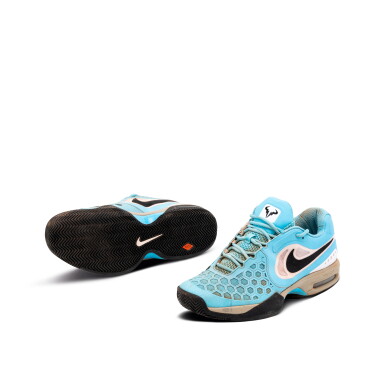 View full screen - View 1 of Lot 40. Rafael Nadal 2014 French Open Quarterfinal Match Worn Sneakers.