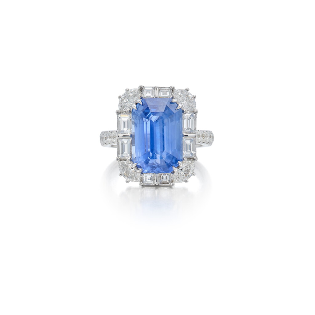 View full screen - View 1 of Lot 9. Sapphire and Diamond Ring.