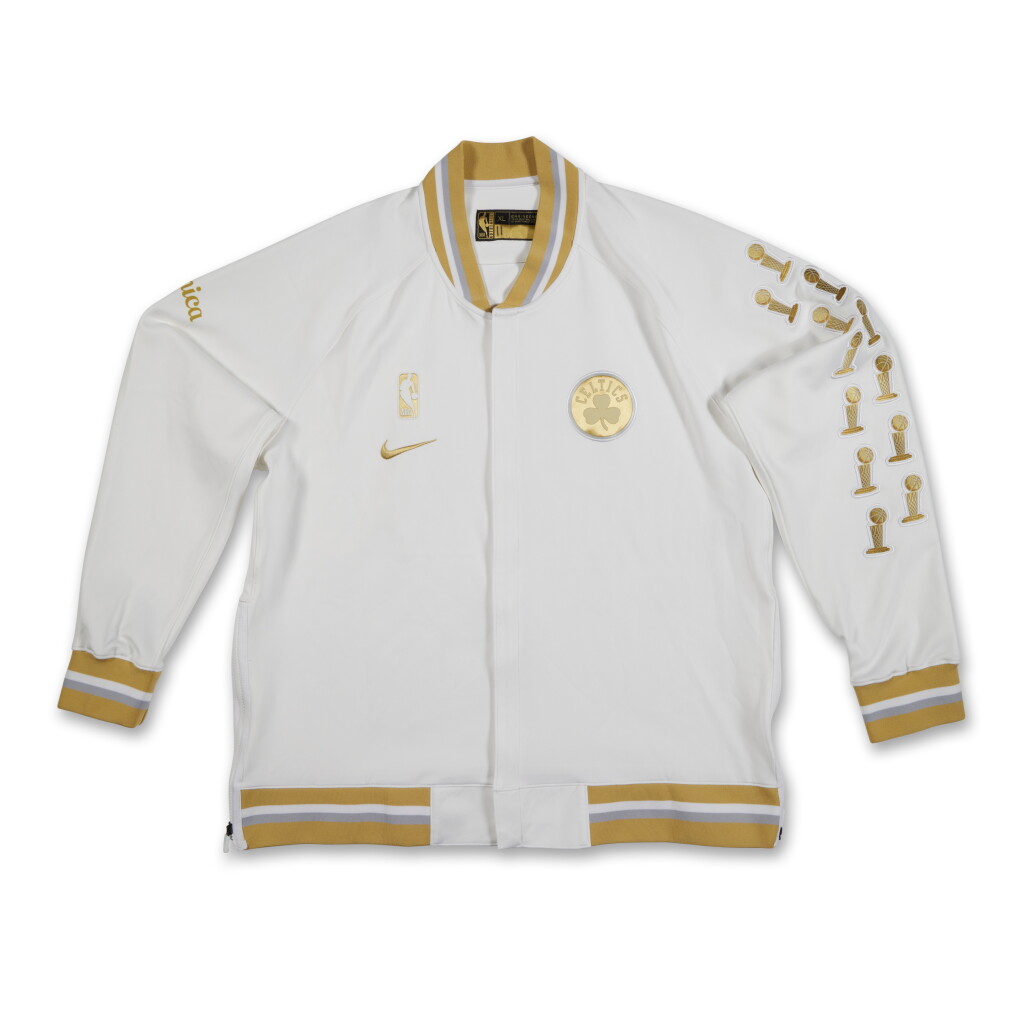 View full screen - View 1 of Lot 27. Payton Pritchard ‘Ring Ceremony’ Boston Celtics 2024-2025 Kia NBA Tip-Off Worn Warmup Jacket.