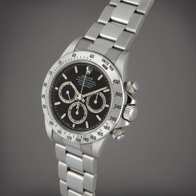 View full screen - View 1 of Lot 9. Daytona ‘Zenith’, Reference 16520 | A stainless steel chronograph wristwatch with bracelet | Circa 1998 .