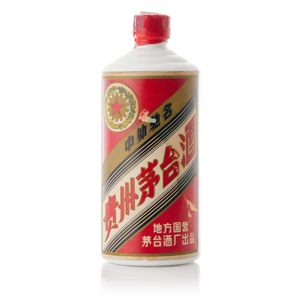 View full screen - View 1 of Lot 5054. 1981年產"五星牌"貴州茅台酒 (三大革命) Kweichow Five Star Moutai (3 Major Revolution) 1981 (1 BT54).