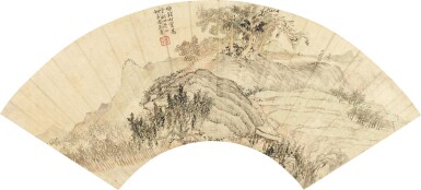 View full screen - View 1 of Lot 6082. 潘恭壽 仿錢穀山水|Pan Gongshou, Landscape after Qian Gu.