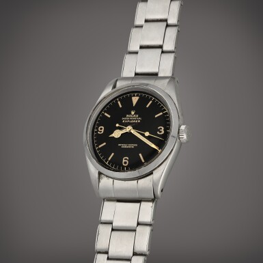 View full screen - View 1 of Lot 59. Explorer 'Red Depth', Reference 6610 | A stainless steel wristwatch | Circa 1956.