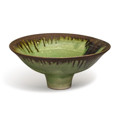 View full screen - View 1 of Lot 65. Emerald Green Footed Bowl.