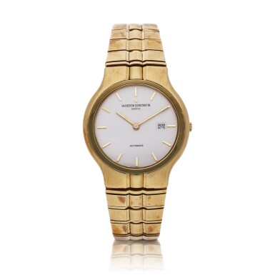 View full screen - View 1 of Lot 416. Reference 48010 Phidias | A yellow gold automatic bracelet watch with date, Circa 1985.