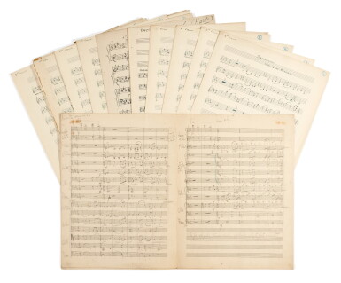 View full screen - View 1 of Lot 9. Sir J. Barbirolli. Autograph score of "Shenandoah", arranged for strings, harp and celesta, signed, 1944.