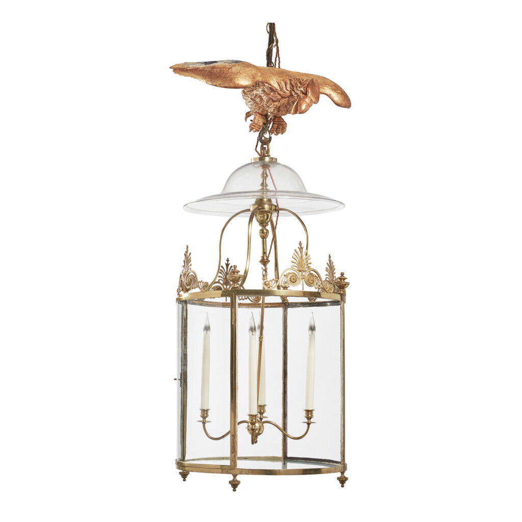 View full screen - View 1 of Lot 247. A LARGE REGENCY BRASS CIRCULAR HALL LANTERN, CIRCA 1820.