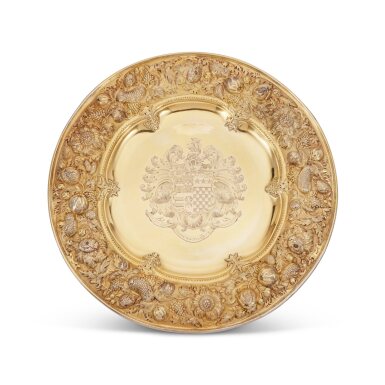 View full screen - View 1 of Lot 181. A William IV Large Silver-Gilt Sideboard Dish, R. & S. Garrard & Co., London, 1833.