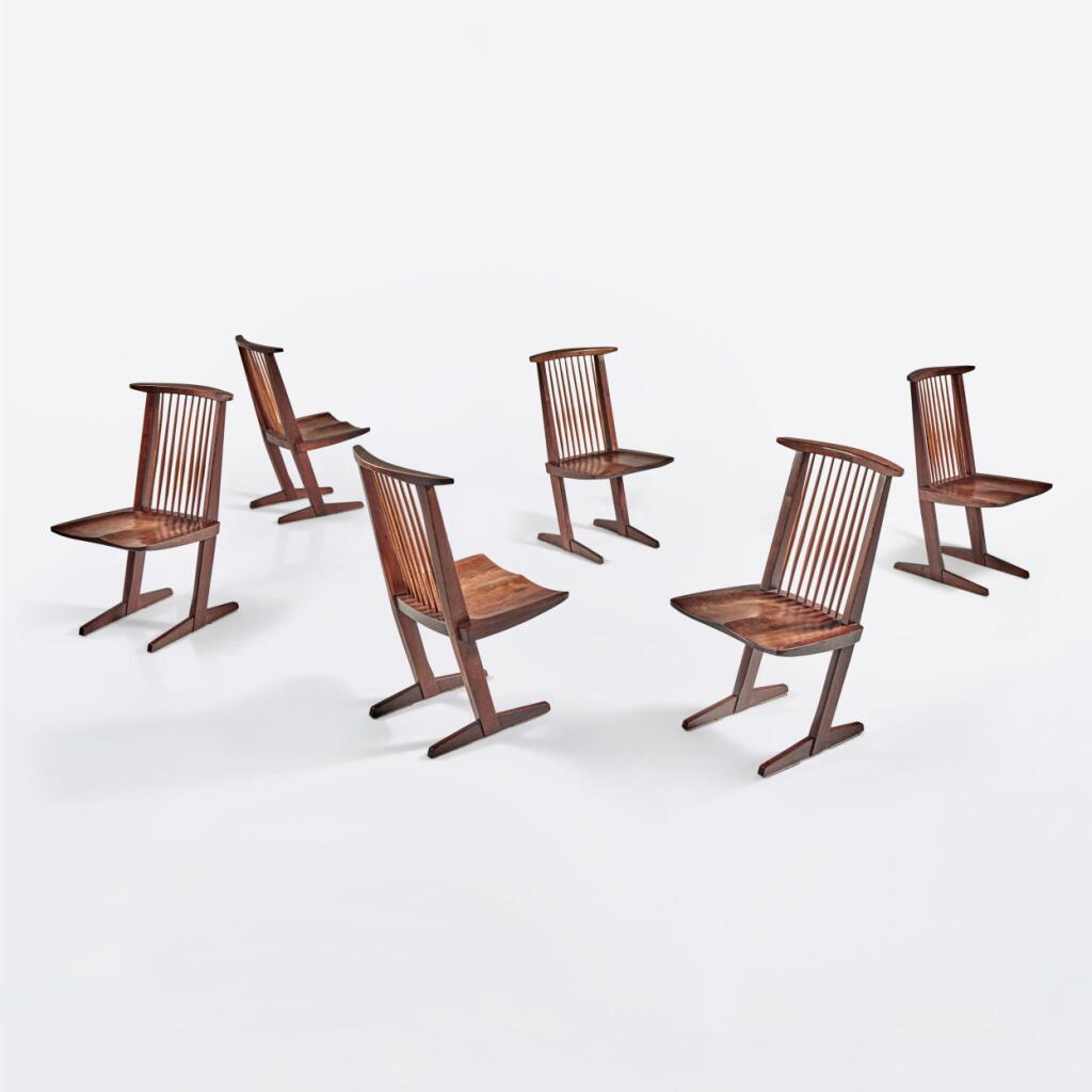 View full screen - View 1 of Lot 581. Set of Six "Conoid" Chairs.