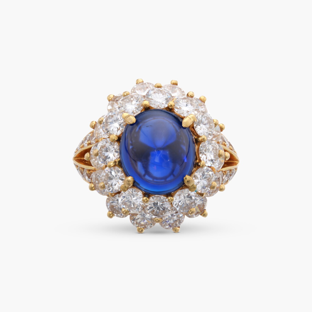 View full screen - View 1 of Lot 584. Sapphire and Diamond Ring.