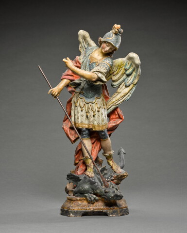 View full screen - View 1 of Lot 41. Saint Michael slaying the dragon.