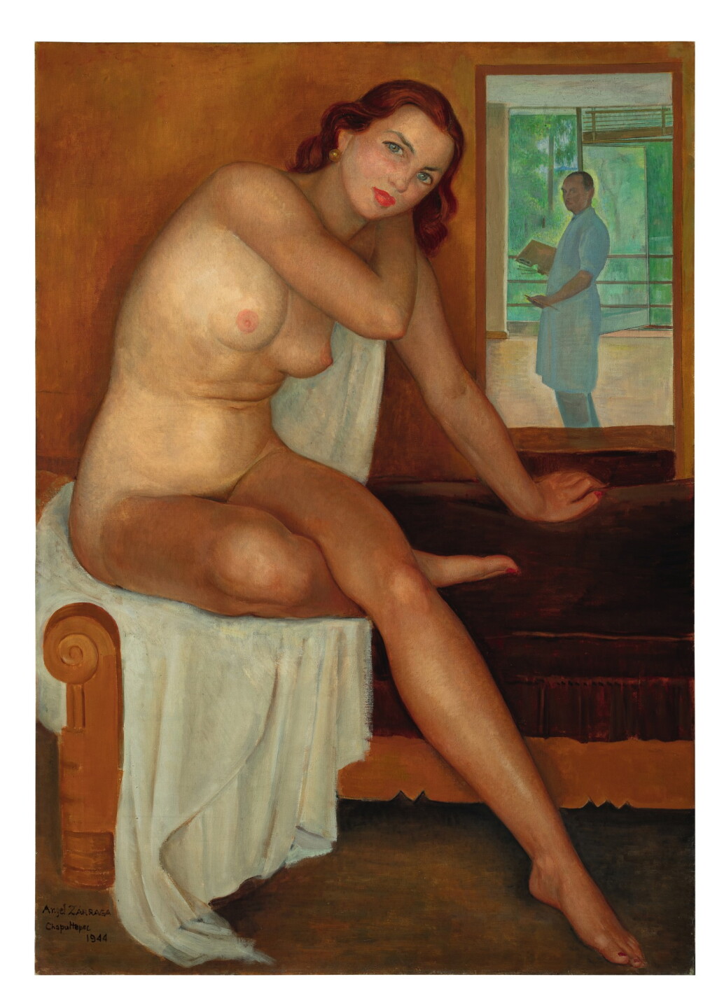 View full screen - View 1 of Lot 156. Autorretrato con modelo.