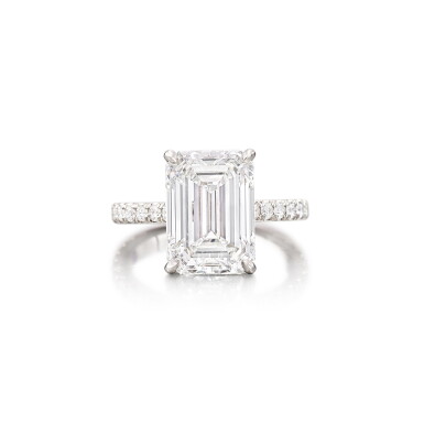 View full screen - View 1 of Lot 232. Diamond Ring, Mount by Cartier | 6.01克拉 方形 D色 內部無瑕 鑽石 戒指, 卡地亞戒托.