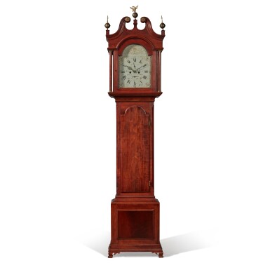 View full screen - View 1 of Lot 73. A Federal Cherrywood Tall Case Clock, Works by Benjamin Norton Cleveland (1767-1837), Newark, New Jersey, Circa 1800.