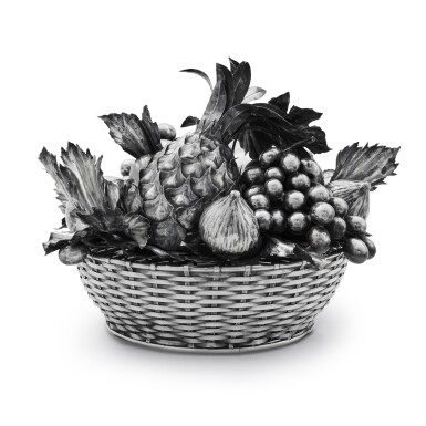 View full screen - View 1 of Lot 79. An Italian silver fruit basket centerpiece bowl and cover, retailed by Cartier, New York, 20th century.