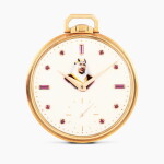 Reference 600/1 | A pink gold and ruby-set open-faced watch made in homage of King Abd al-Aziz III ibn Saoud of Saudi Arabia | Made in 1954