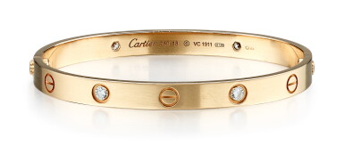View full screen - View 1 of Lot 9174. GOLD AND DIAMOND BANGLE, 'LOVE', CARTIER | K金 配 鑽石 手鐲, 'Love', 卡地亞(Cartier).