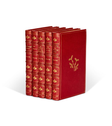 View full screen - View 1 of Lot 253. Charles Dickens | The Christmas Books, 1843-88, first editions, red morocco gilt by Bayntun-Riviere.