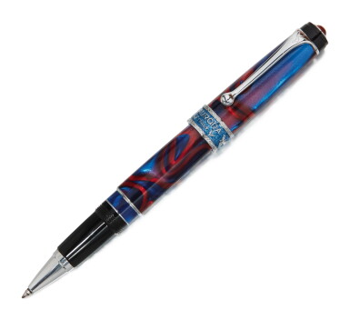 View full screen - View 1 of Lot 41. AURORA | A LIMITED EDITION RESIN AND CHROME PLATED ROLLERBALL PEN, CIRCA 2011.