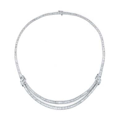 View full screen - View 1 of Lot 206. Collier diamants | Diamond necklace.
