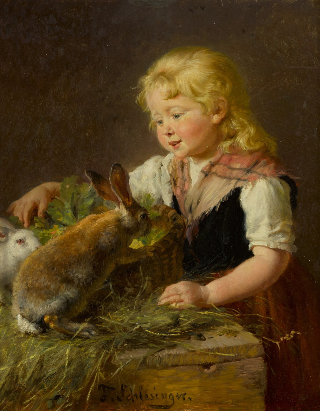 View full screen - View 1 of Lot 737. Feeding the Bunnies.