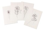 Four original sketches for fashion