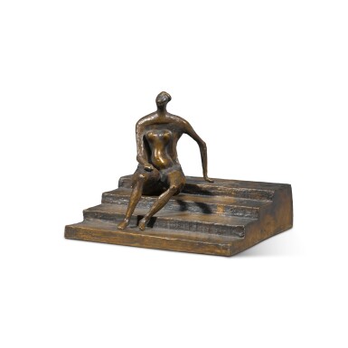 View full screen - View 1 of Lot 633. Seated Figure on Square Steps.