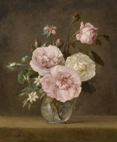 View full screen - View 1 of Lot 21. Still life of roses in a crystal vase.