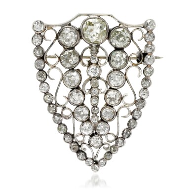 View full screen - View 1 of Lot 203. Diamond brooch, circa 1900 and later.