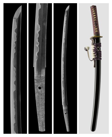 View full screen - View 1 of Lot 91. A Hizen wakizashi | Signed Hizen no kuni Saga ju Hirosada (Hirosada, a resident of Saga in Hizen Province) | Edo period, 17th century.
