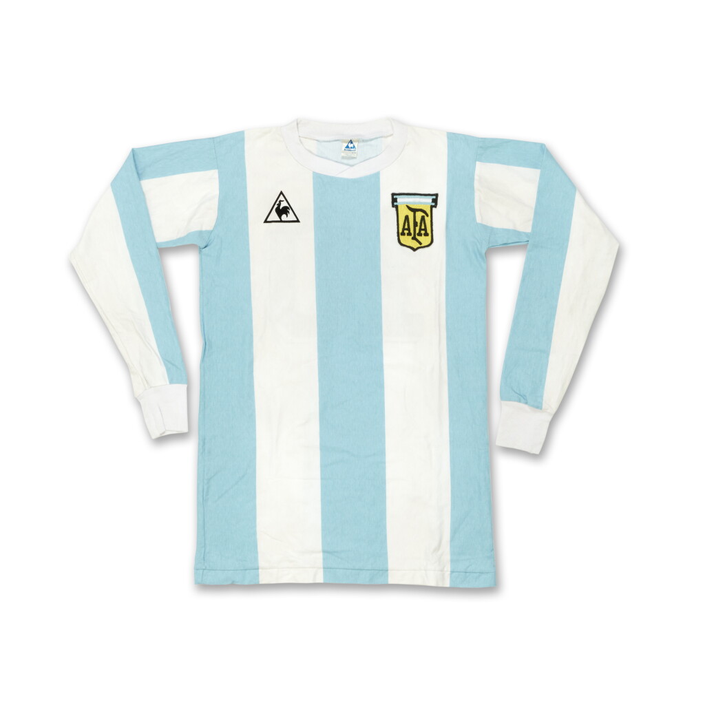View full screen - View 1 of Lot 32. Diego Maradona 1986 Argentina Match Shirt | Attributed to April 30, 1986.