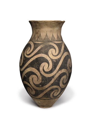 View full screen - View 1 of Lot 616. A rare large painted pottery jar, Neolithic period, late 2nd millennium B.C..
