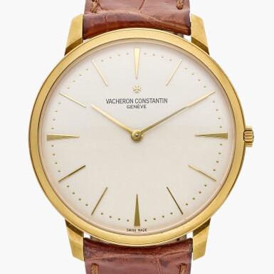 View full screen - View 1 of Lot 653. Reference 81180 Patrimony | A yellow gold wristwatch, Circa 2010.