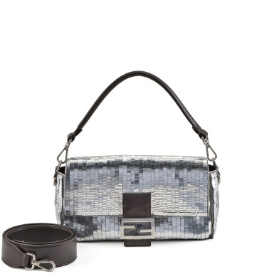 View full screen - View 1 of Lot 166. Silver Metallic Paillettes Baguette Silver Hardware, 2022.