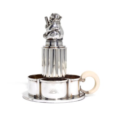 View full screen - View 1 of Lot 64. An Evald Nielsen silver smoking compendium, Copenhagen, 1930.