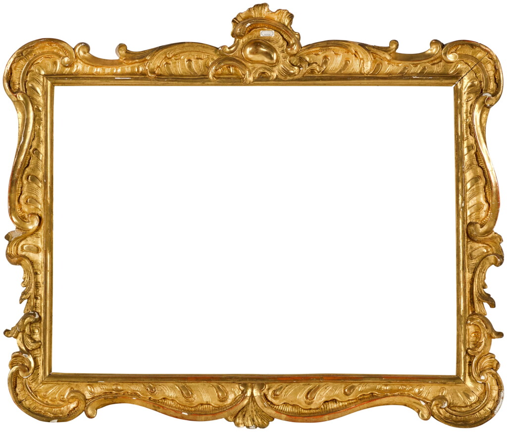 View full screen - View 1 of Lot 53. A Continental carved giltwood Rococo-style frame, probably 19th century.