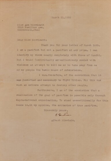 View full screen - View 1 of Lot 6. Albert Einstein.