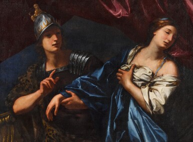 View full screen - View 1 of Lot 124. A classical scene: a warrior prince leading a maiden away.